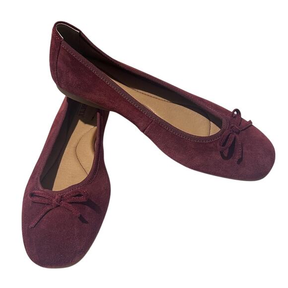Born Women's Soft Comfort Suede Bow Tie Ballet Flat Brown Rust Minimalist, 9.5 - Picture 1 of 9